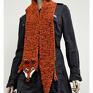szaliki ocieplacz na szyję długi pomarańczowy szalik z lisa/ ręcznie robiony na drutach szal lisek