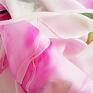 brązowe różowe magnolie jedwabny malowany szal