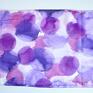 szaliki: Jedwabny malowany szal - odcienie fioletów jedwab