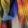 Wełniany szal "taniec kolorów" - handmade prezent zimowy