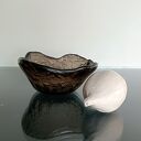 Komplet 4 szklanych misek brązowych - ręcznie robione, dekoracja stołu