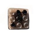 Ręcznie wykonana gra Tic Tac Toe ze szkła w drewnianym pudełku ze szklanym wieczkiem