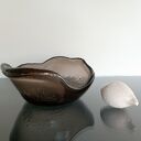 Komplet 4 szklanych misek brązowych - ręcznie robione, dekoracja stołu