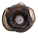 Komplet 4 szklanych misek brązowych - ręcznie robione, dekoracja stołu