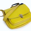 Żółta teczuszka na ramię z naturalnej skóry - elegancka teczka