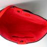 drzewodr filc haft torba filcowa na ramię z czerwonymi elementami torebki czerwony