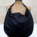 Hobo XXL na ramię Grafit Rock 'True Colors...' - wygodna torba handmade z zamszu