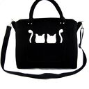 Black chest & two ecru cats/strap