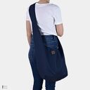 Granatowa torba hobo w stylu boho / Long Boogi Bag - do noszenia przez ramię