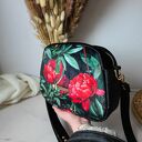 Torebka damska box w czerwone kwiaty - handmade