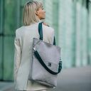 Szara wodoodporna torba paski butelkowa zieleń