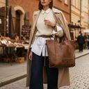 Torebka shopper bag - LS09 brązowa