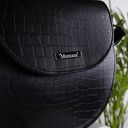 Duża listonoszka w kształcie kuferka SKÓRA KROKODYLA czarny od MANZANA TOREBKI