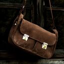 Torba FOTO uszaty WŁÓCZYKIJ zamsz skóra naturalna bury brąz Mocha