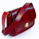 Teczka teczuszka na ramię krwista czerwień SKÓRA NATURALNA od ręki