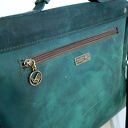 VANDA L. skórzana torba postarzana skóra naturalna zamsz ZIELENIE od ręki