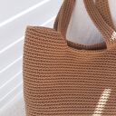 Sznurkowa torba shopperka na ramię - karmelowa