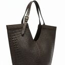 Torebka z fakturą krokodyla - LS10 brązowa