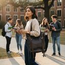 Ekskluzywna torebka z naturalnej skóry - LS01 ciemnobrązowa