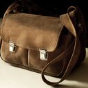 Torba FOTO uszaty WŁÓCZYKIJ zamsz skóra naturalna bury brąz Mocha Mousse