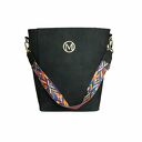 Manzana Duży kuferek zamszowy ETNO STYL czarny