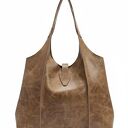 Shopper bag za skóry przecieranej - LS05 brązowa