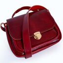 Teczka teczuszka na ramię krwista czerwień SKÓRA NATURALNA od ręki