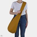 Musztardowa torba hobo w stylu boho (Long Boogi Bag) - vegan na ramię