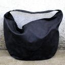 Hobo XXL na ramię Grafit Rock 'True Colors...' - wygodna torba handmade z zamszu