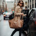 Shopper bag za skóry przecieranej - LS05 brązowa