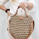 Torebka z grubego szznurka bawełnianego ręcznie tkana "Boho Wave