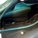 VANDA L. skórzana torba postarzana skóra naturalna zamsz ZIELENIE od ręki