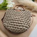 Piaskowa torebka Boho Wave Bag z grubego sznurka bawełnianego, ręcznie robiona na szydełku