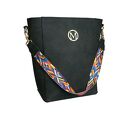 Manzana Duży kuferek zamszowy ETNO STYL czarny