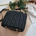 Czarna torebka plecione Handmade - elegancka torebka damska do pracy - torebka Business Woman