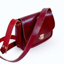 Teczka teczuszka na ramię krwista czerwień SKÓRA NATURALNA od ręki