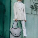 Szara wodoodporna torba paski butelkowa zieleń