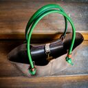 Ręcznie robiona skórzana torebka shopper brąz i zieleń od Ladybuq Art Studio