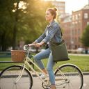Duża torba miejska Classic XL wodoodporna - wrzosowa na ramię, do pracy (A4)