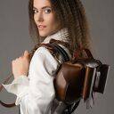 Brązowa mała skórzana unikalna ręcznie robiona torebeczka LadyBuQ Art Prawdziwe Polskie rękodzieło