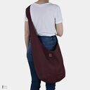 Bordowa torba hobo w stylu boho - Long Boogi Bag do noszenia przez ramię