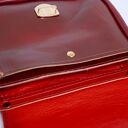 Teczka teczuszka na ramię krwista czerwień SKÓRA NATURALNA od ręki