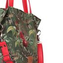 Duża zielona torba w kwiaty i pszczoły - handmade do pracy, na uczelnię i na zakupy