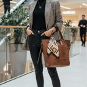 Torebka shopper bag - LS09 brązowa