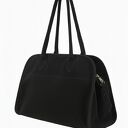 Torebka business chic LS06 czarna - skóra naturalna i zamsz
