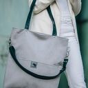 Szara wodoodporna torba paski butelkowa zieleń