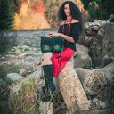 VANDA L. skórzana torba postarzana skóra naturalna zamsz ZIELENIE od ręki