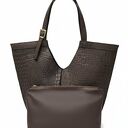 Torebka z fakturą krokodyla - LS10 brązowa