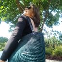 torba szydełkowa QUEEN - jodła/granat