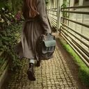 Oryginalna skórzana torebka damska. Unikalna od LadyBuQ Art. Stylowy shopper Szara